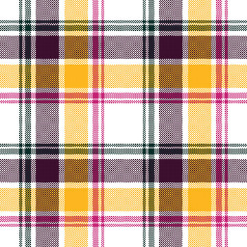 seamless plaid pattern. Seamless yellow and purple plaid pattern for trendy fashion and textile.