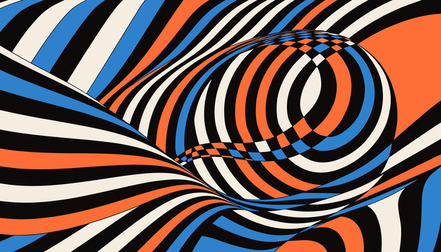 Abstract Swirl Pattern: Optical Illusion Stripes