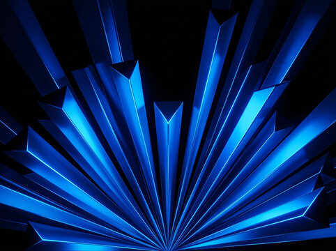 Abstract futuristic blue light beams radiating from center with sci fi abstract radiating futuristic technology background structure geometric brilliant