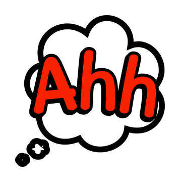 Comic thought bubble with word Ahh isolated on transparent background