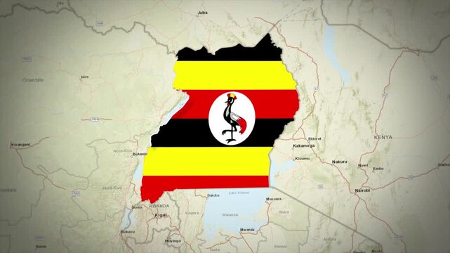 Uganda Map Highlight, Uganda Location Map, East Africa Country Geography Animation, Uganda Territory Map, Uganda Flag Map Graphic, East Africa Geography, Uganda Location Highlight