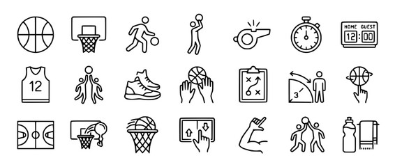 Fototapeta premium Basketball Icons Set