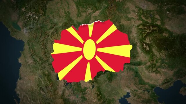 North Macedonia Map Highlight, North Macedonia Location Map, Balkan Country Geography Animation, North Macedonia Territory Map, North Macedonia Flag Map Graphic, Balkan Geography, North Macedonia Loca
