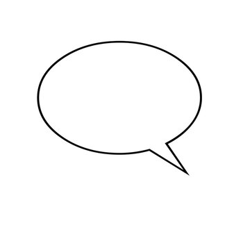 Blank speech bubble icon for communication and chat messages