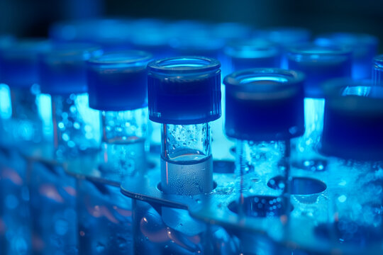 Biobank storage tubes with liquid nitrogen vapor background