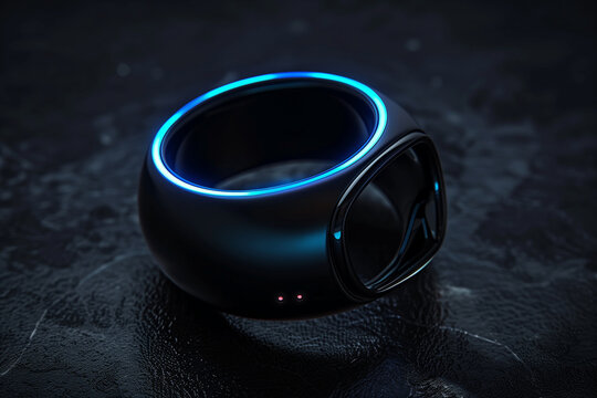 Sleek black smart ring for fitness and sleep tracking