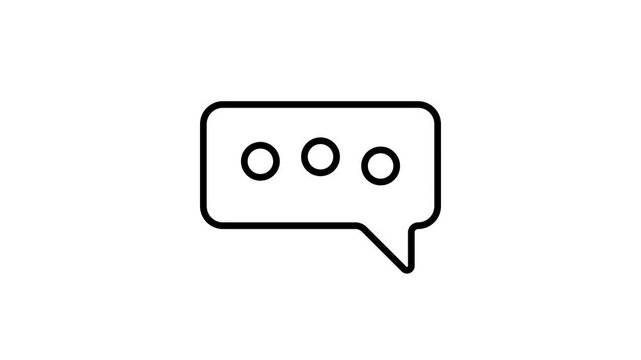 Modern chat bubble icon with three dots for online communication concept