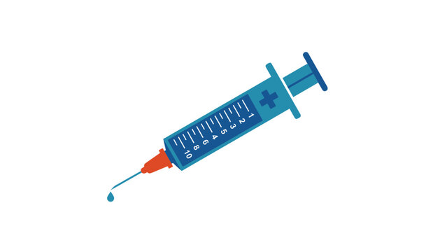 Medical Syringe With Drop Icon Vector Illustration