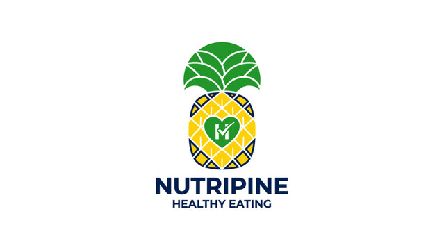 Nutripine Healthy Eating Pineapple Logo Design