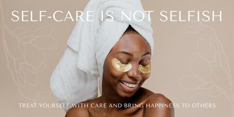 Obraz premium Self-care beauty Twitter post template