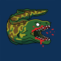 Naklejka premium Camouflage Eel with Blood Splatter