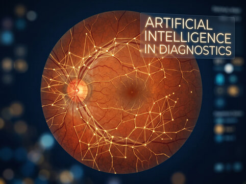 Digital retina diagnostic scan display with neural network artificial intelligence nodes