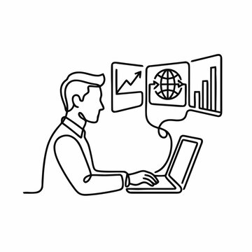 illustration of a man using a laptop