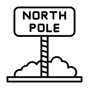 North Pole Sign Icon
