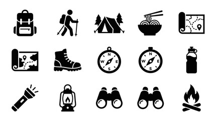 Obraz premium Outdoor Adventure Icons Set.