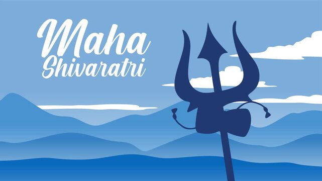 happy maha shivaratri with trident