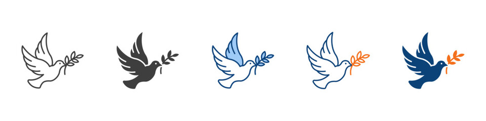 Fototapeta premium Peace Icon Set Multiple Style Collection