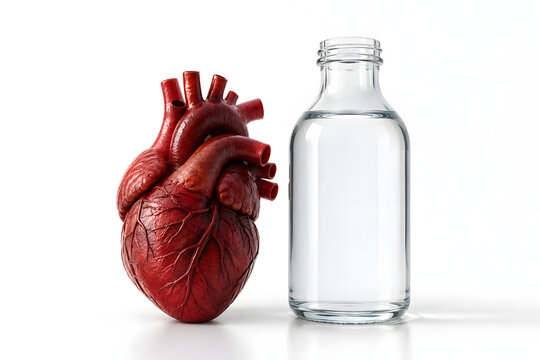heart health by drinking water representing heart disese awreness