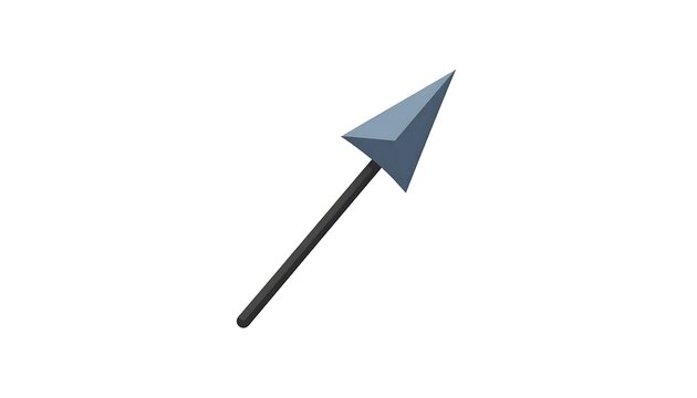 Blue arrow pointing diagonally upward against white background.