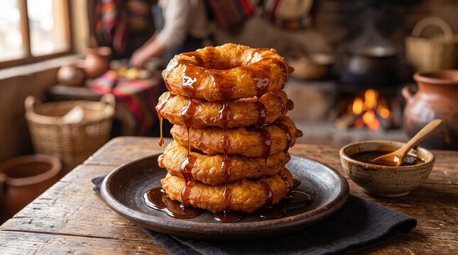 Peruvian Picarones Sweet Potato Ring Donuts with Spiced Syrup