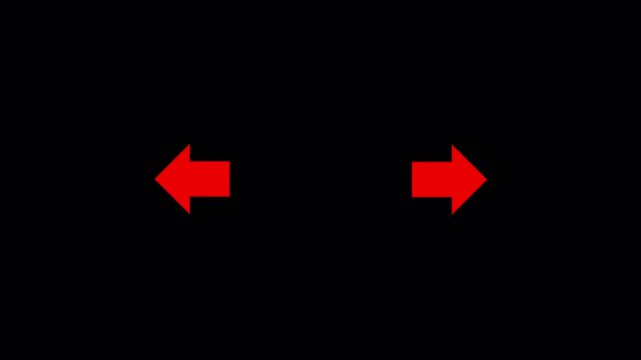 Two Red Arrows Left And Right Animation On Transparent Background