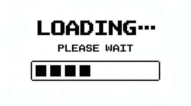 A Loading Screen with Progress Bar and Text Displaying 'Please Wait'
