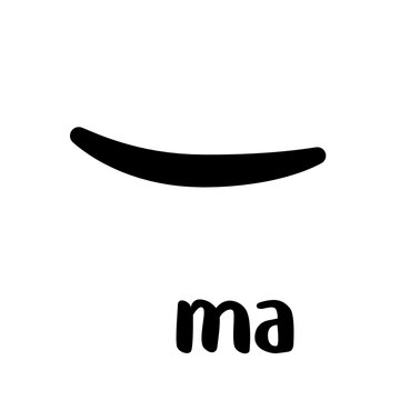 Traditional Bima script Ma character vector isolated for Indonesian cultural education designs.