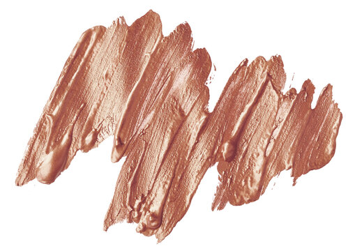 Textured bronze paint stroke with metallic sheen and visible brush marks
