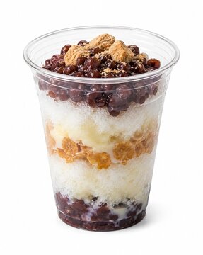 Korean dessert cup bingsu shaved ice