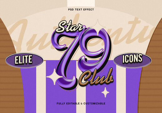 Glossy Vintage 3D Text Effect