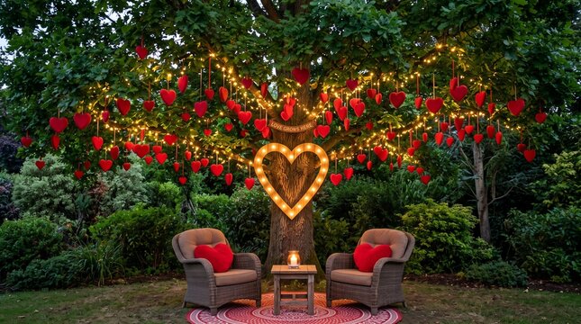 Heart tree decor