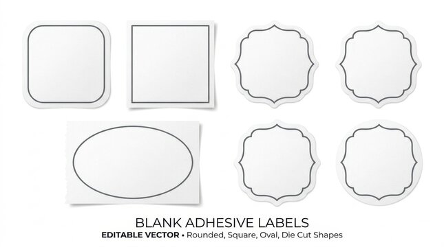 A collection of various decorative frame shapes and border designs isolated on a plain white background for graphic design