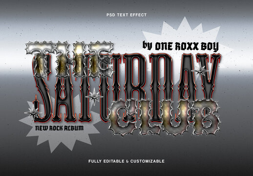 Distressed Chrome Text Effect