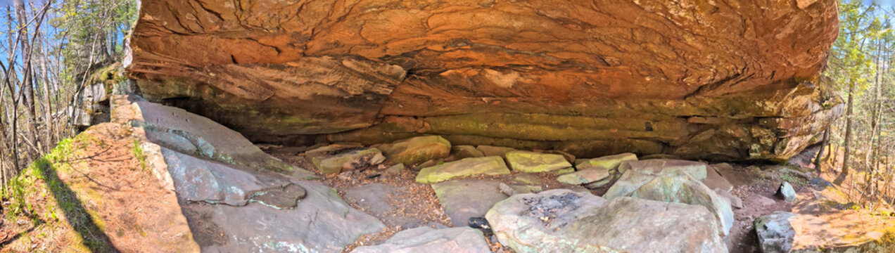 Panoramic Rock Overhang Landscape in Northern Wisconsin