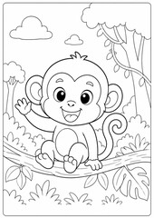Fototapeta premium Cute Baby Mouse Coloring Page for Kids
