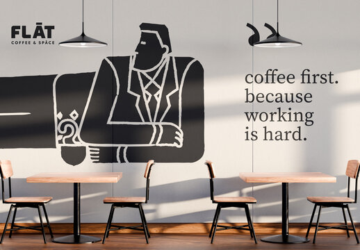 Cafe Wall Mockup