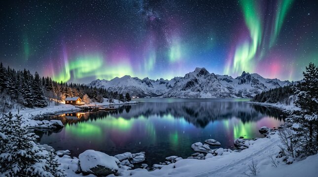 Aurora borealis winter