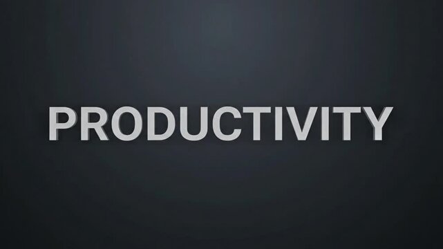 Productivity motion graphic with polished filmstrip design, suitable for efficiency, workflow, time management, business performance, and office use.
