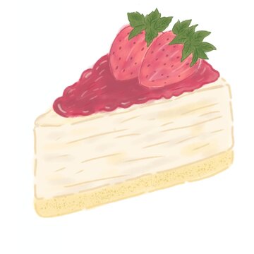 Delicate slice of creamy cheesecake