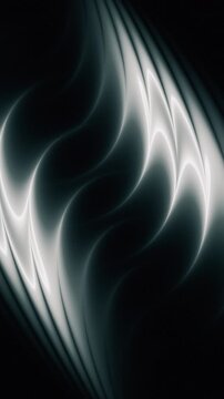 Black and White Metallic Silk Waves Background Loop