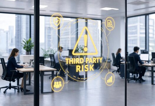 Cybersecurity warning system identifying third party vendor risks, threats, vulnerabilities, and compliance concerns to support enterprise risk management, governance, monitoring, resilience, planning