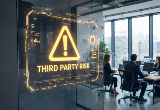 Cybersecurity warning system identifying third party vendor risks, threats, vulnerabilities, and compliance concerns to support enterprise risk management, governance, monitoring, resilience, planning