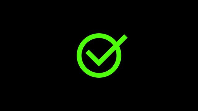 Animated green check mark that symbolizes approval or success concept
