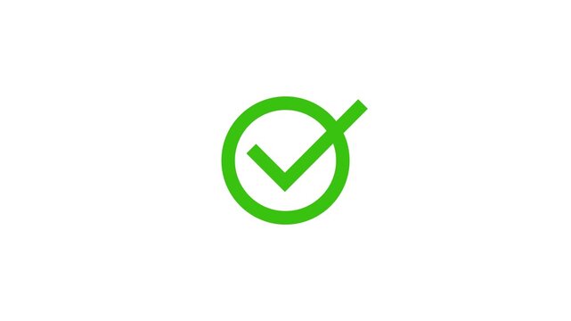 Animated green check mark that symbolizes approval or success concept