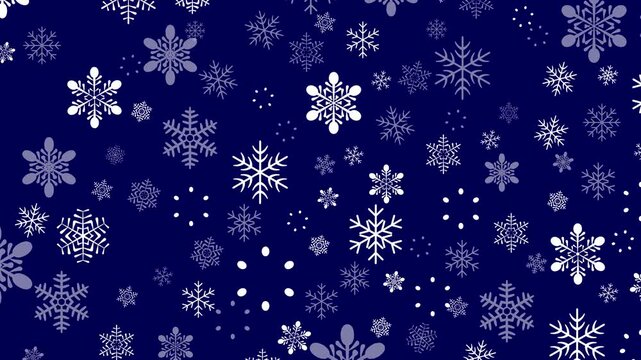 Floating White Snowflakes on Deep Blue 4K