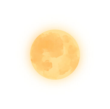 watercolor full moon