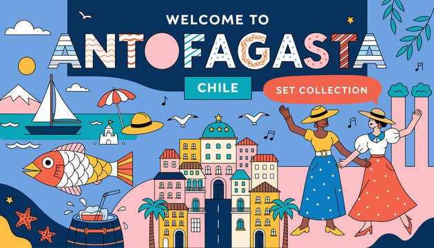 Welcome to Antofagasta, Chile travel poster