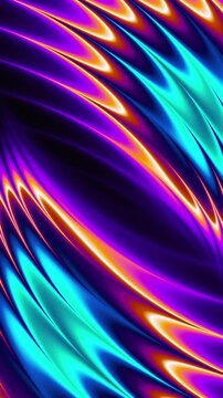 Purple and Orange Iridescent Wave Streaks Background Loop