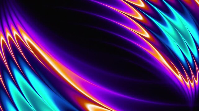 Purple and Orange Iridescent Wave Streaks Background Loop