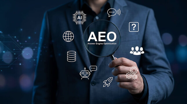 Businessman holding magnifying glass focusing on RCA Root Cause Analysis process